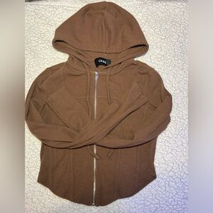 CIDER XS Brown zip up hoodie
